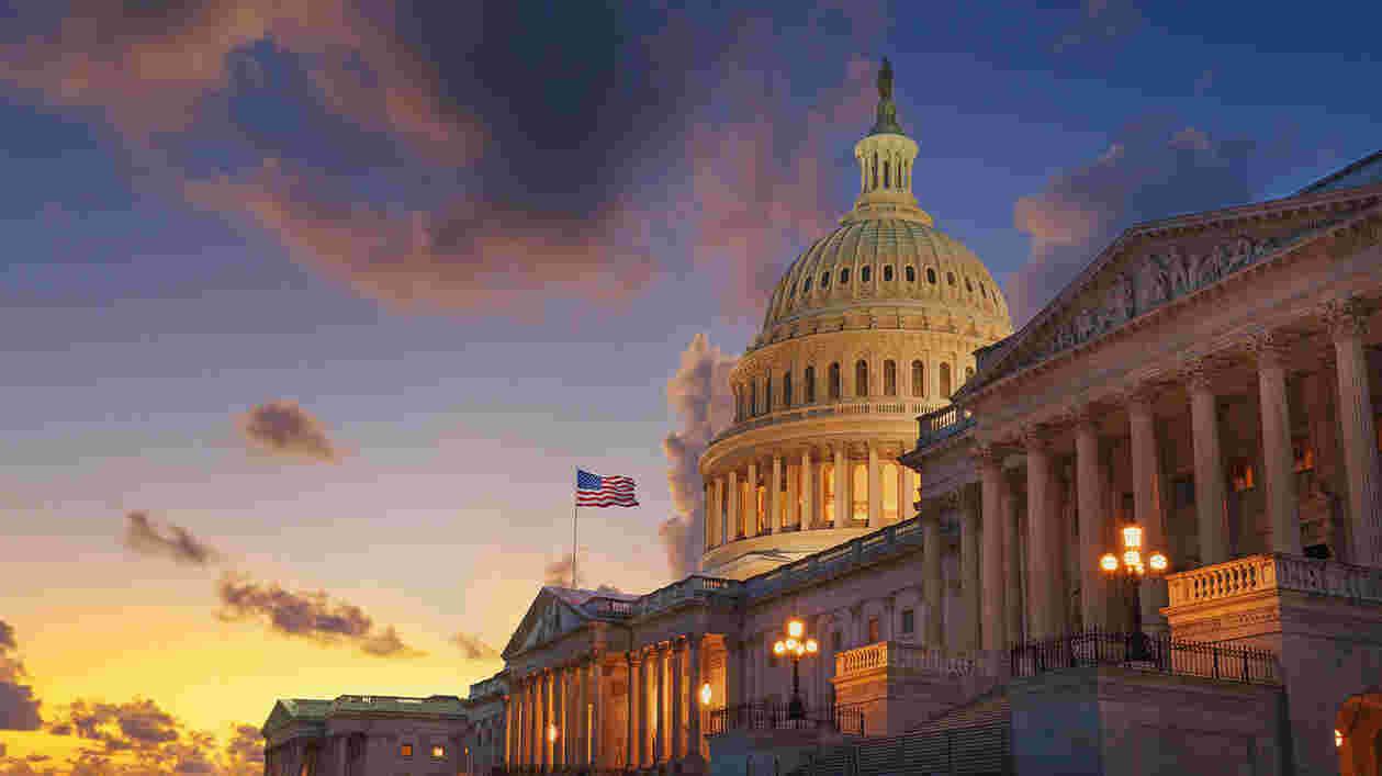 U.S. Capitol Building at dusk