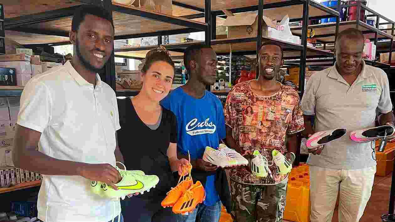 Sara giving cleats to Agahozo Shalom Youth Village in Uganda 1920x1080 Thumbnail