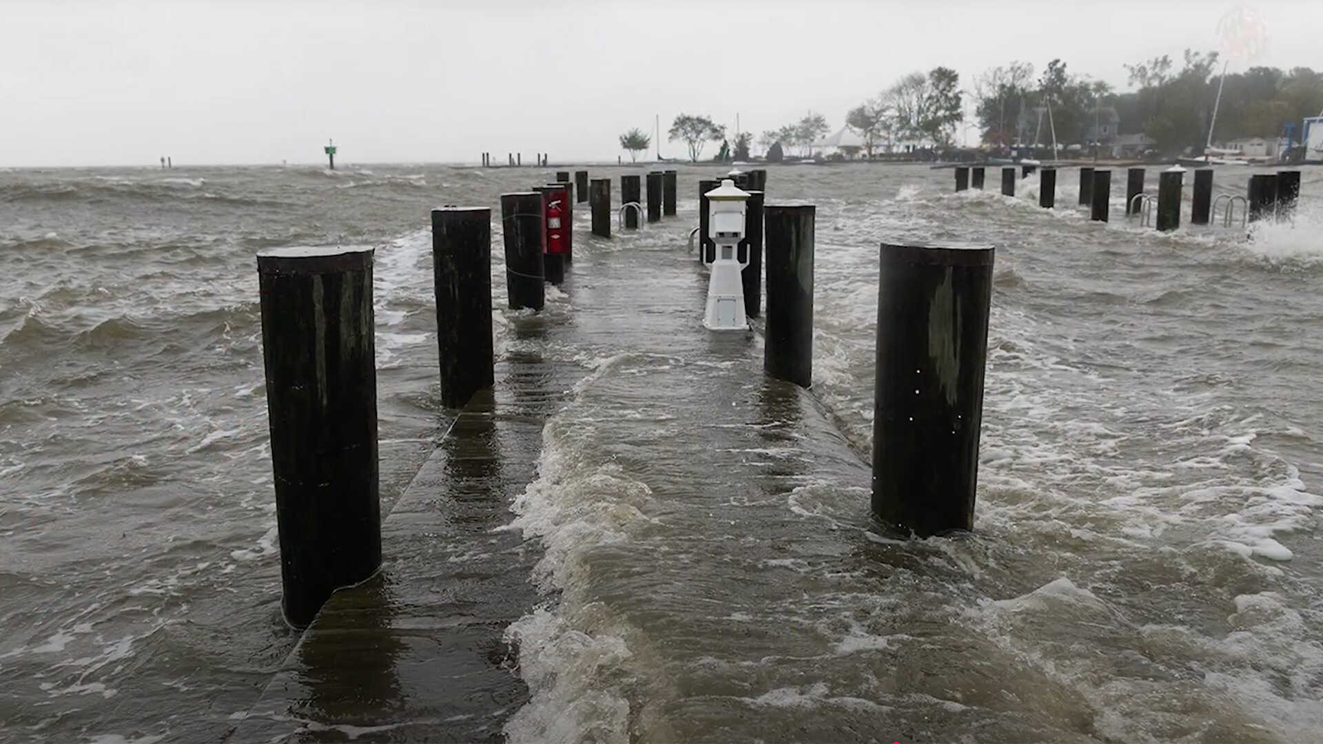 Rising water