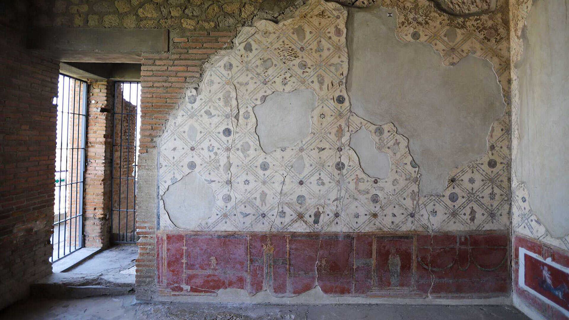 damaged fresco in building