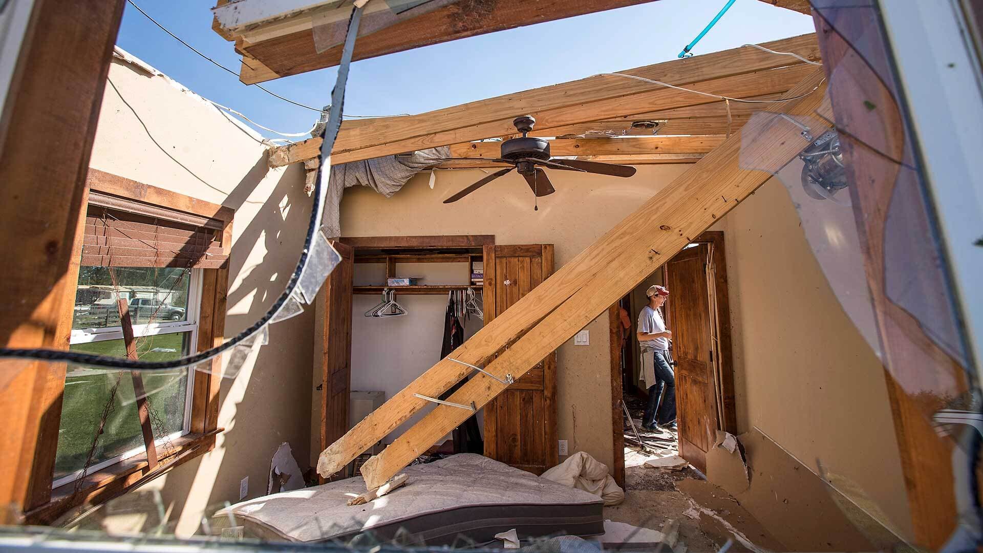 Destroyed house in Texas following tornado