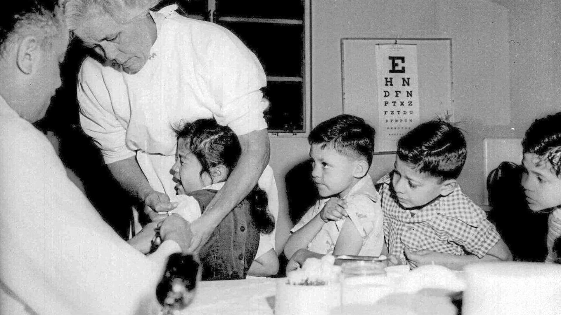 Children receive polio vaccine