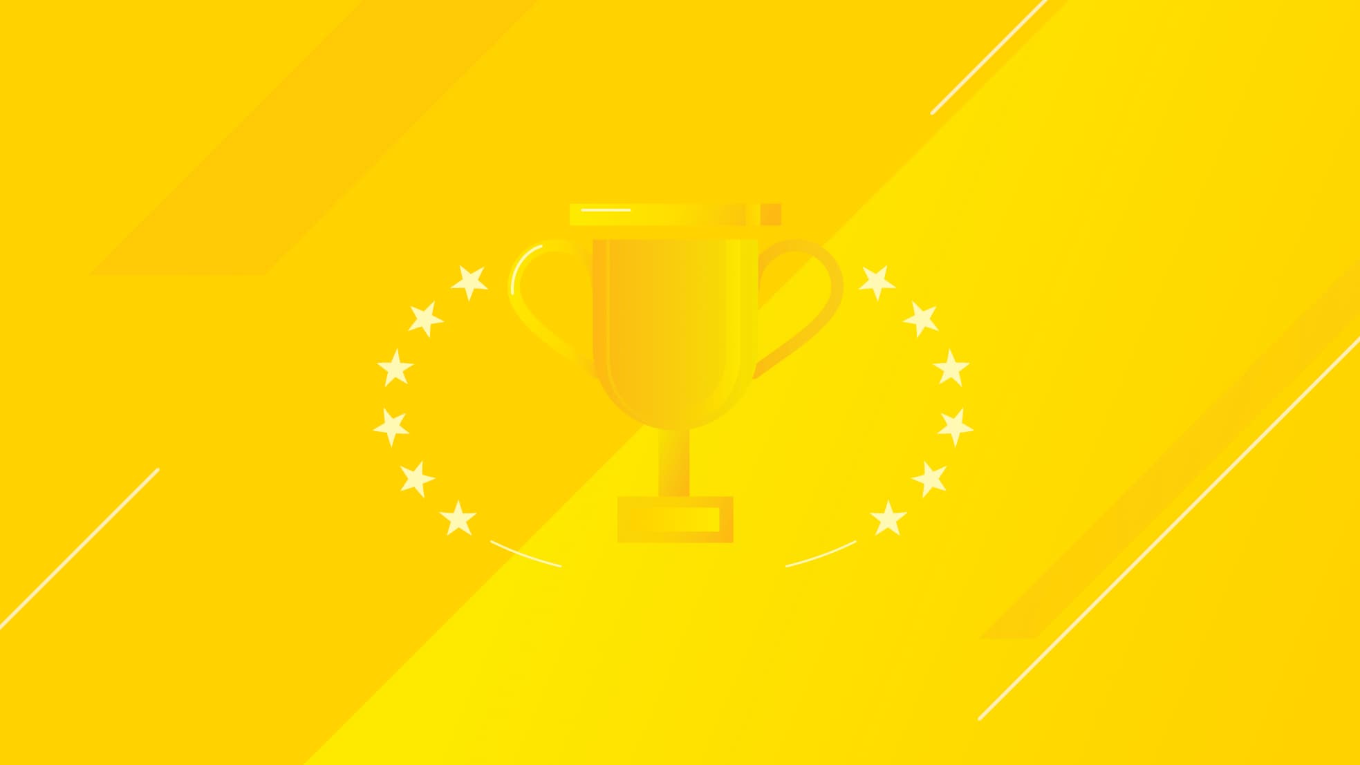 Illustration of trophy on yellow background