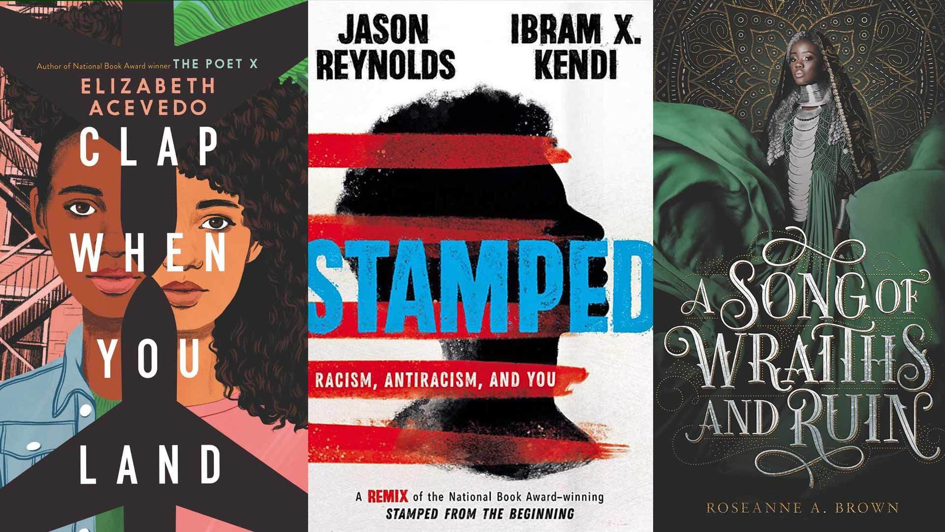 Terps Elizabeth Acevedo MFA ’15 (top), Jason Reynolds ’05 (middle) and Roseanne A. Brown ’17 (at bottom), all had books last week in New York Times’ list of bestselling hardcover books for young adults