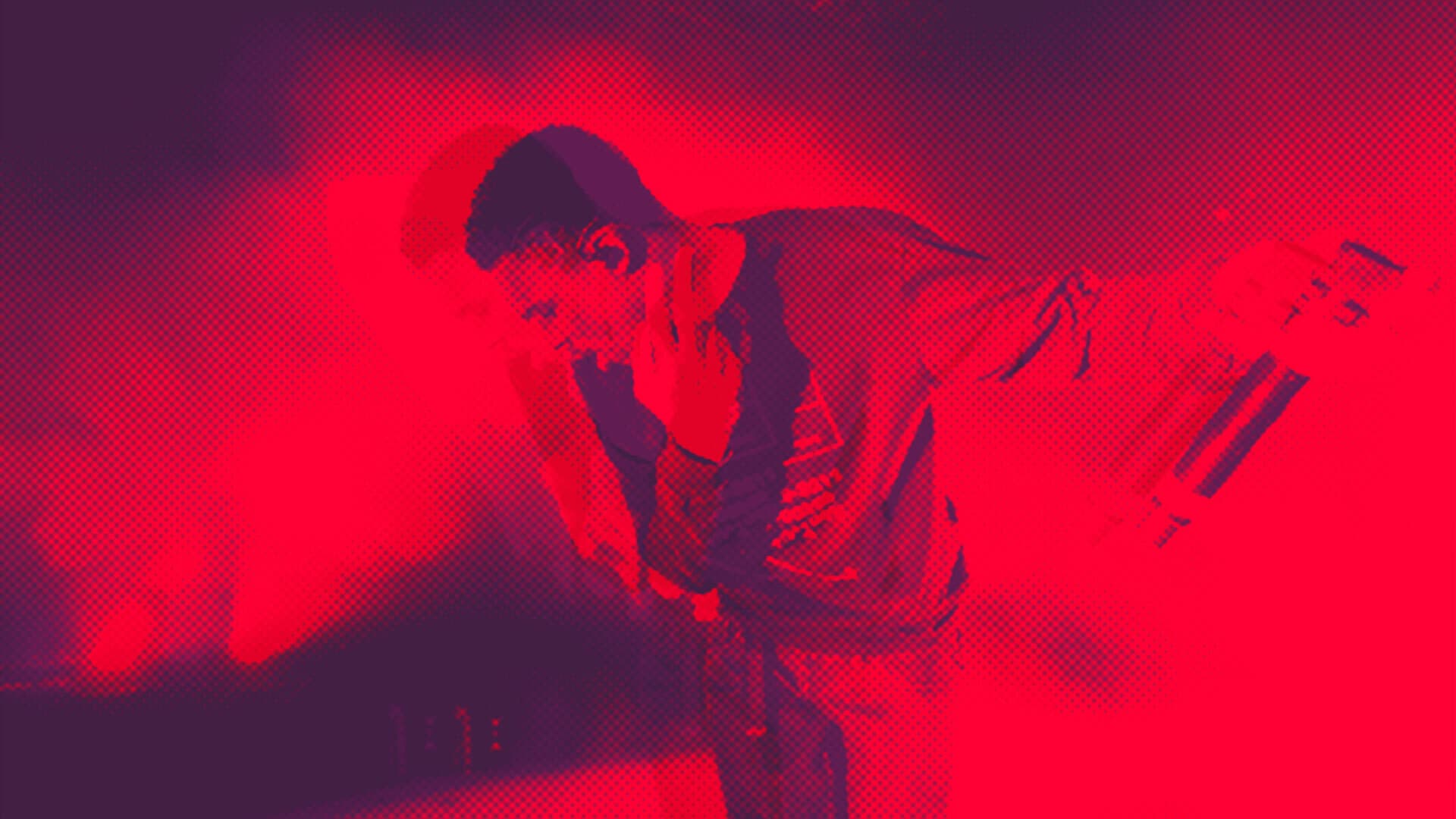 Red photo of Vince Staples performing