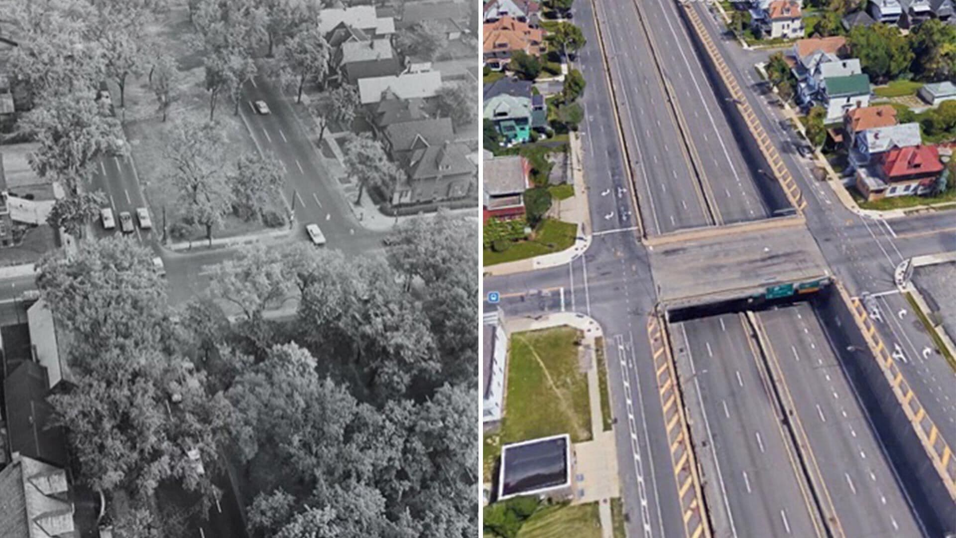 Humboldt Parkway then and now