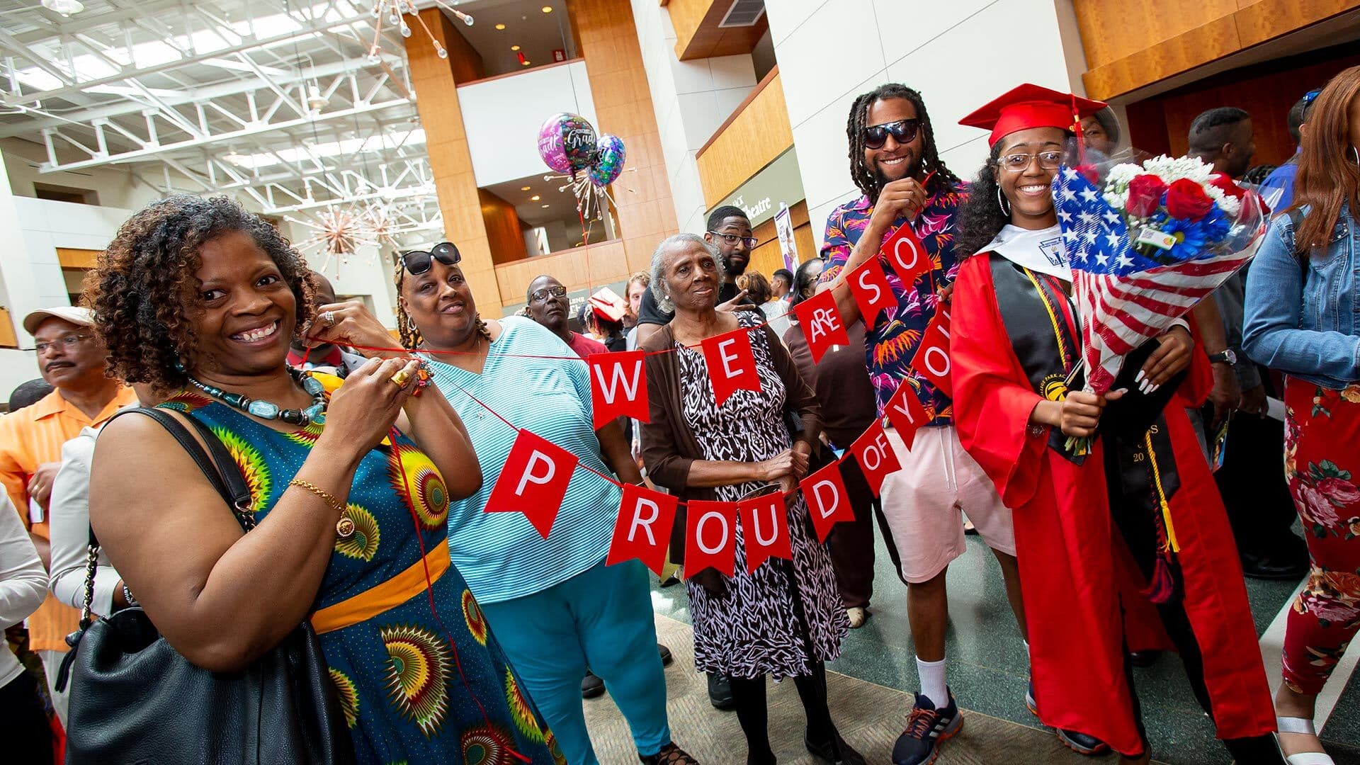 Destiny Elaine Floyd and her family celebrate at College Park Academy graduation