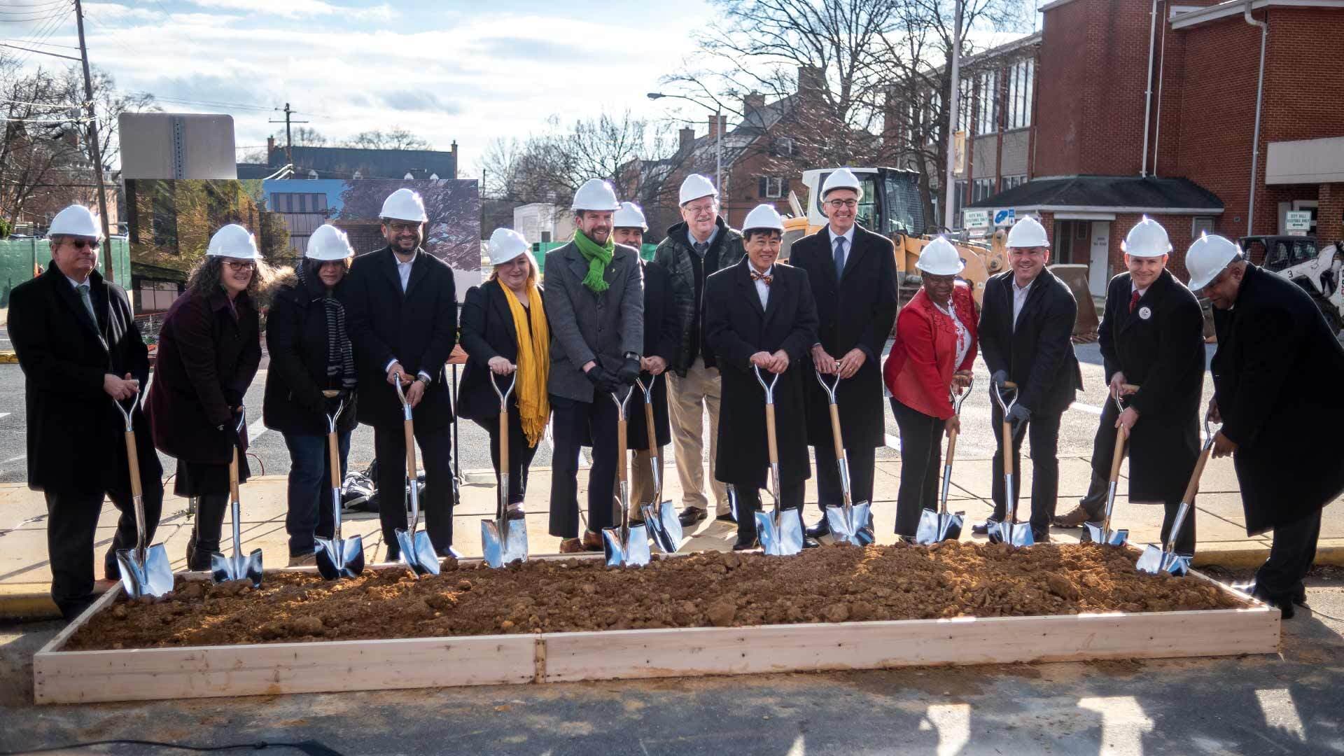 City of College Park and University of Maryland leaders broke ground yesterday on the new City Hall project.