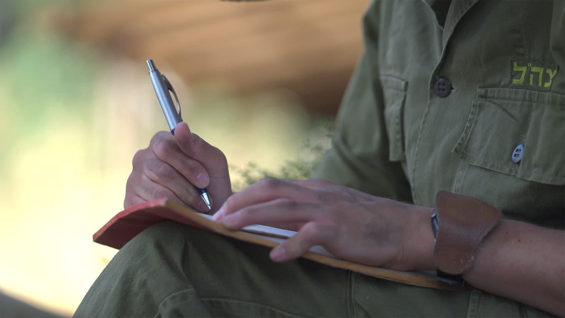 Soldier writing