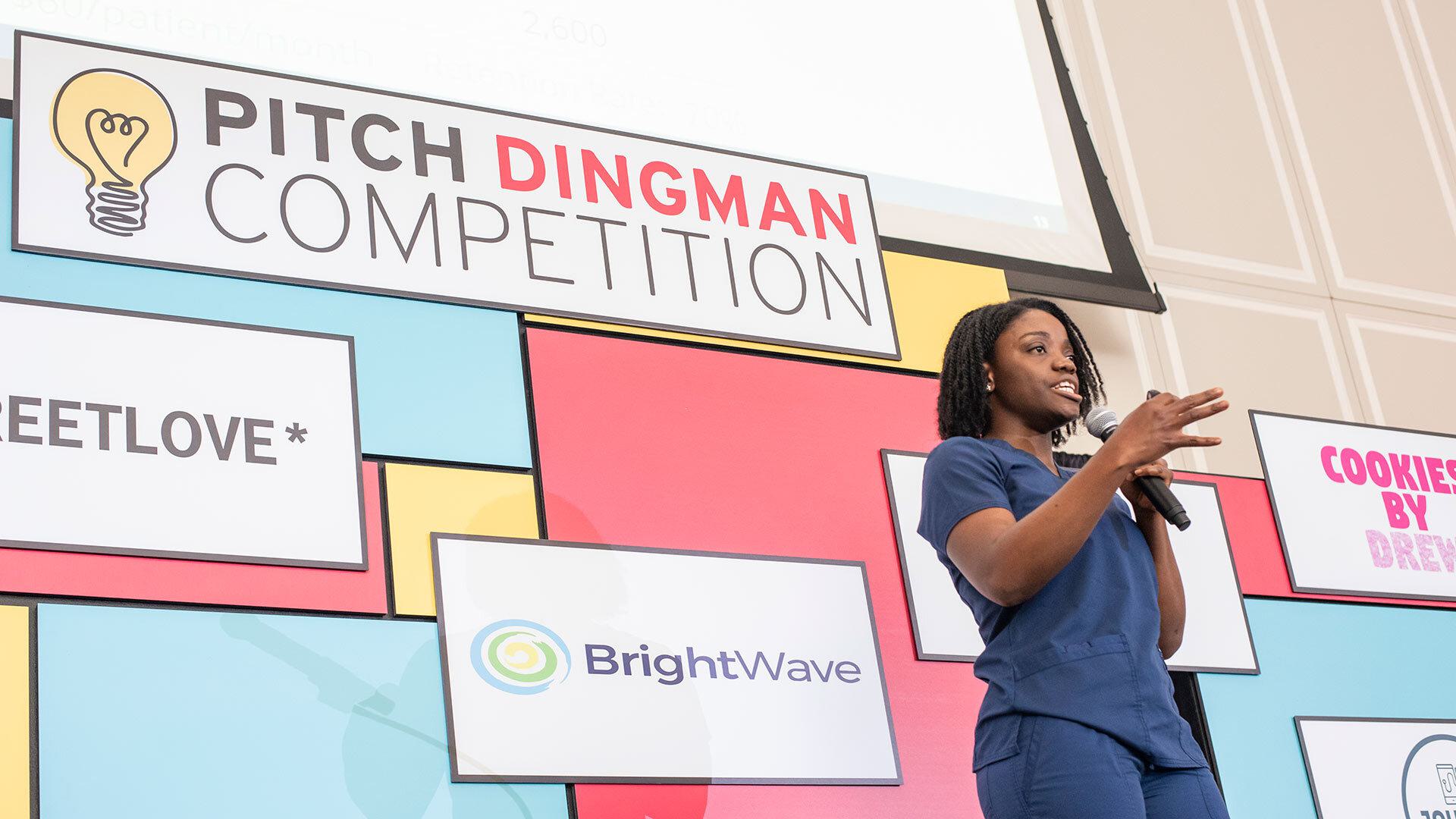 Mildred Diggs presents at Pitch Dingman Competition