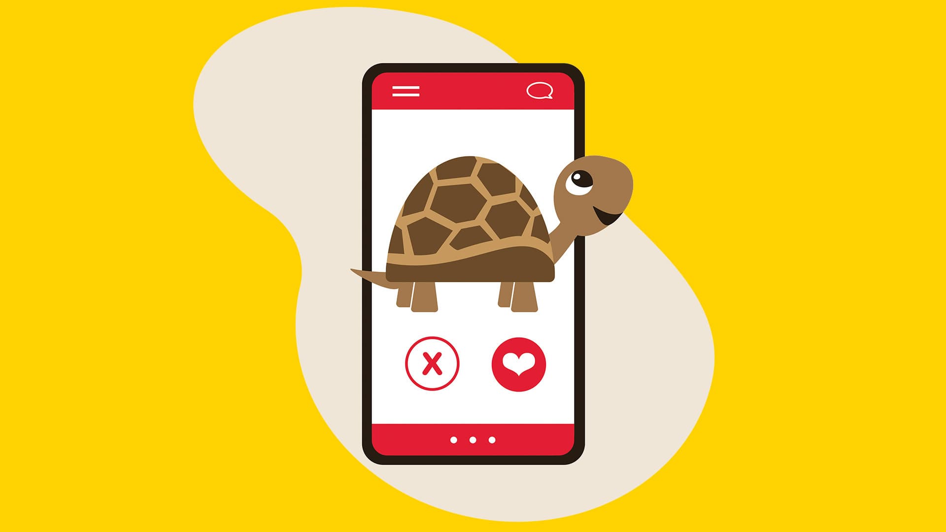 Illustration of a turtle on a dating app