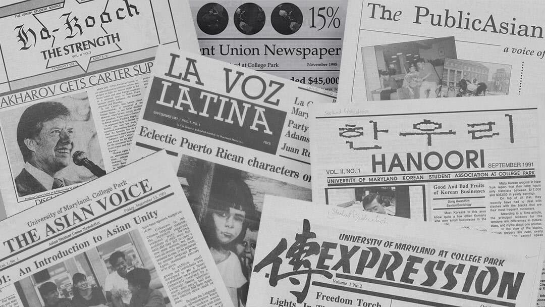 Collage of student newspapers