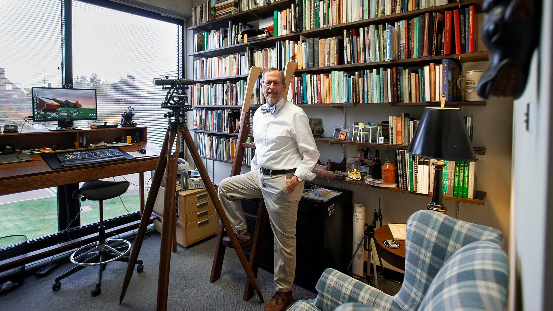 Professor Don Linebaugh poses in his office