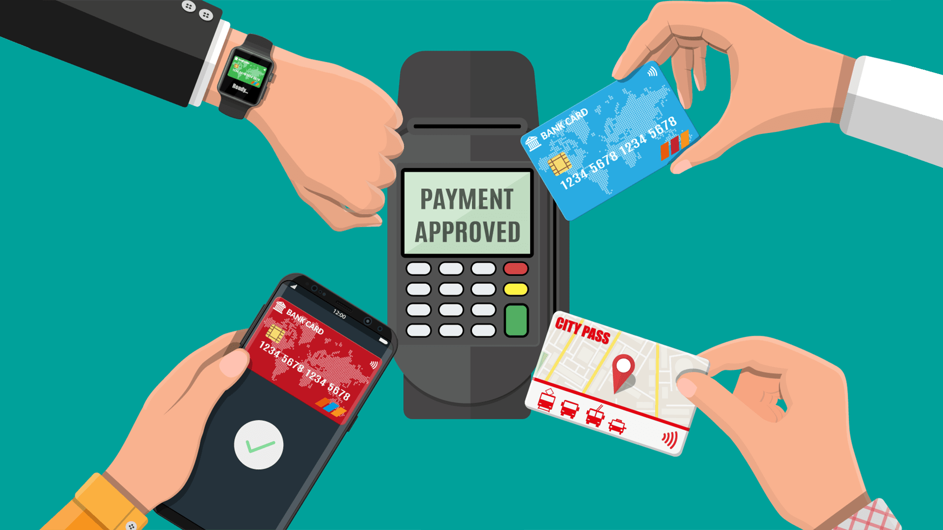 Cashless payment illustration