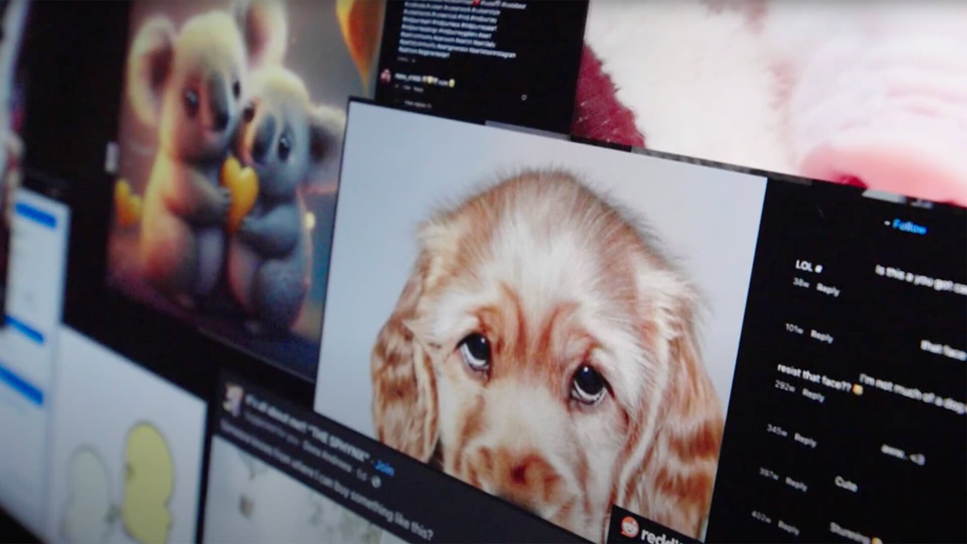 cute dog on computer screen