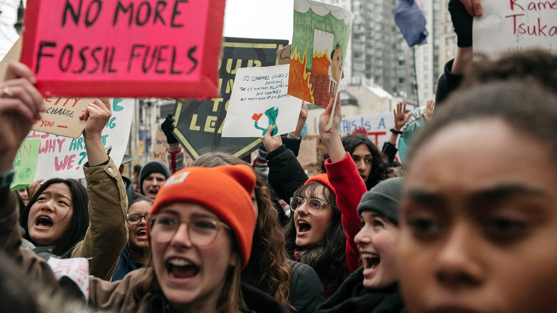 Young people at a climate protest