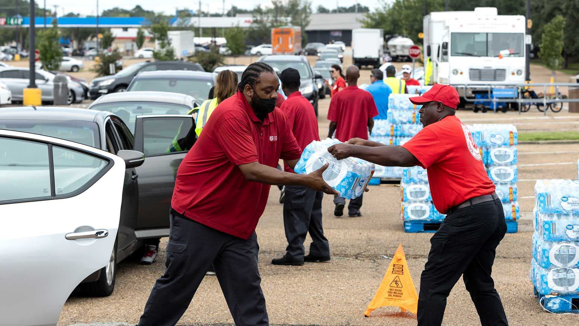 The Salvation Army of Jackson and Walmart distribute bottled water