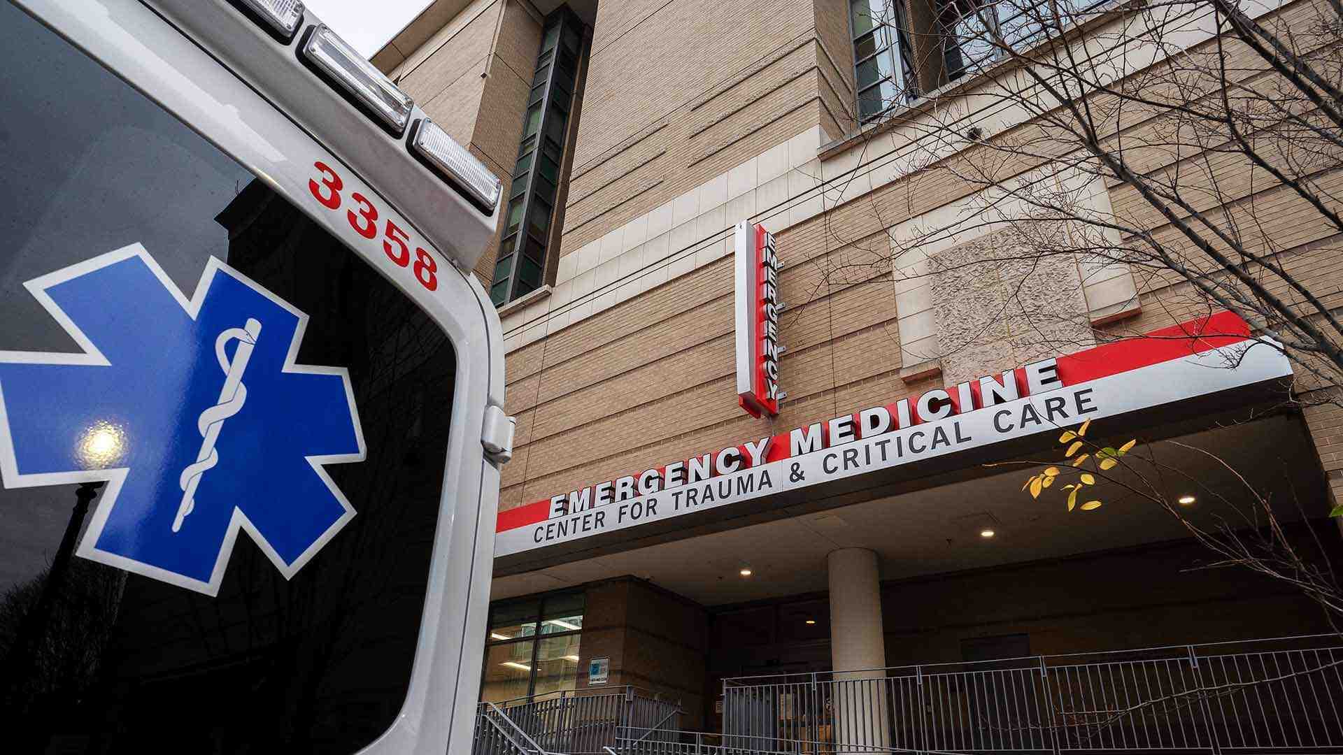 exterior of the Emergency Medicine entrance at The George Washington University Hospital
