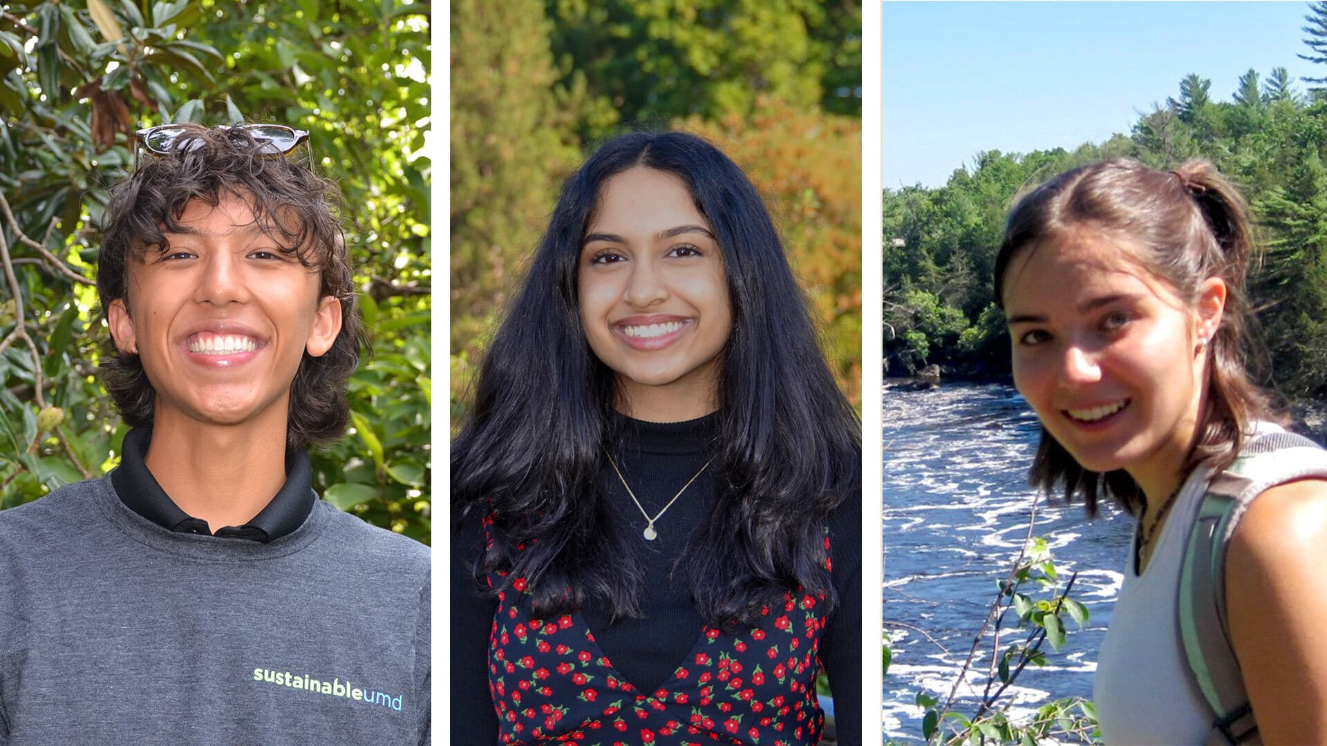 collage of Gabriel “Gabe” Santiago, Bhavika Buddi and Natalie Rosenthal