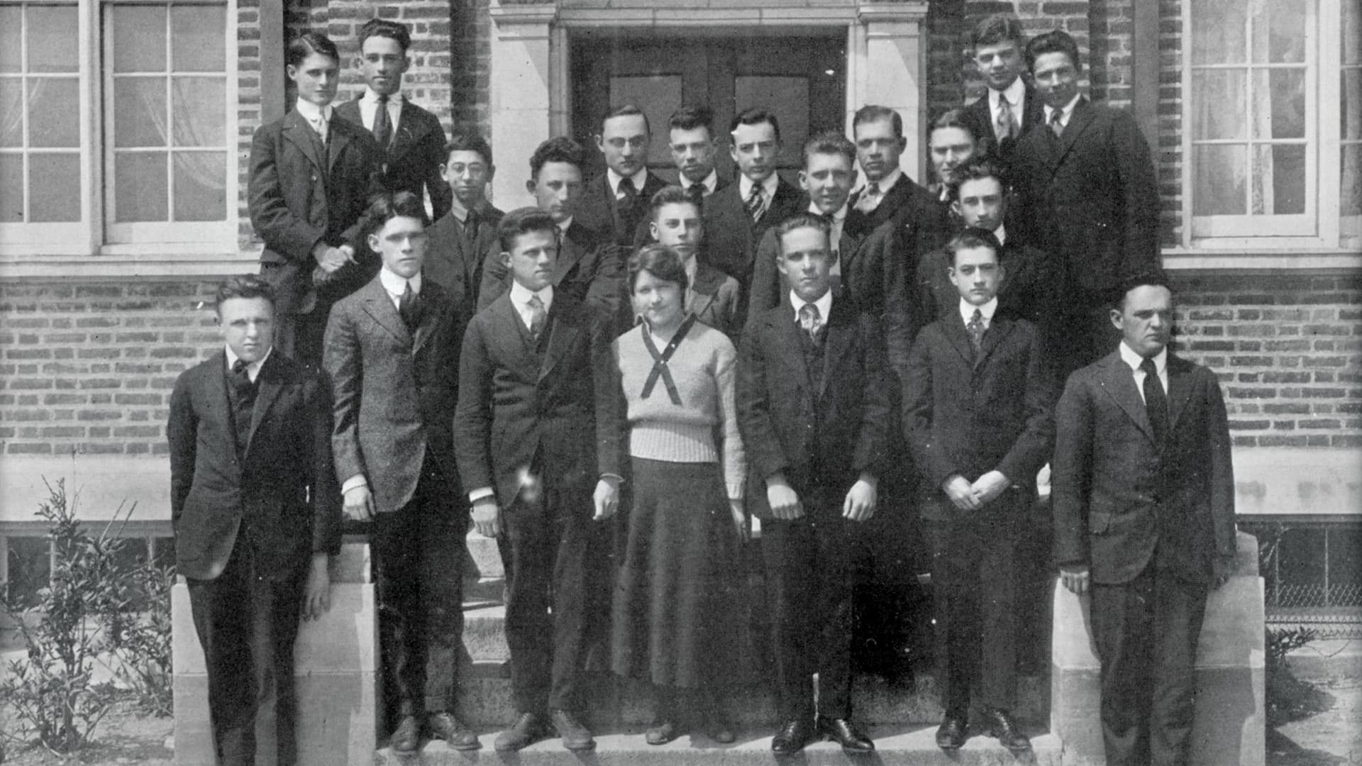 Elizabeth Hook stands out in the class of 1920’s sophomore class photo.