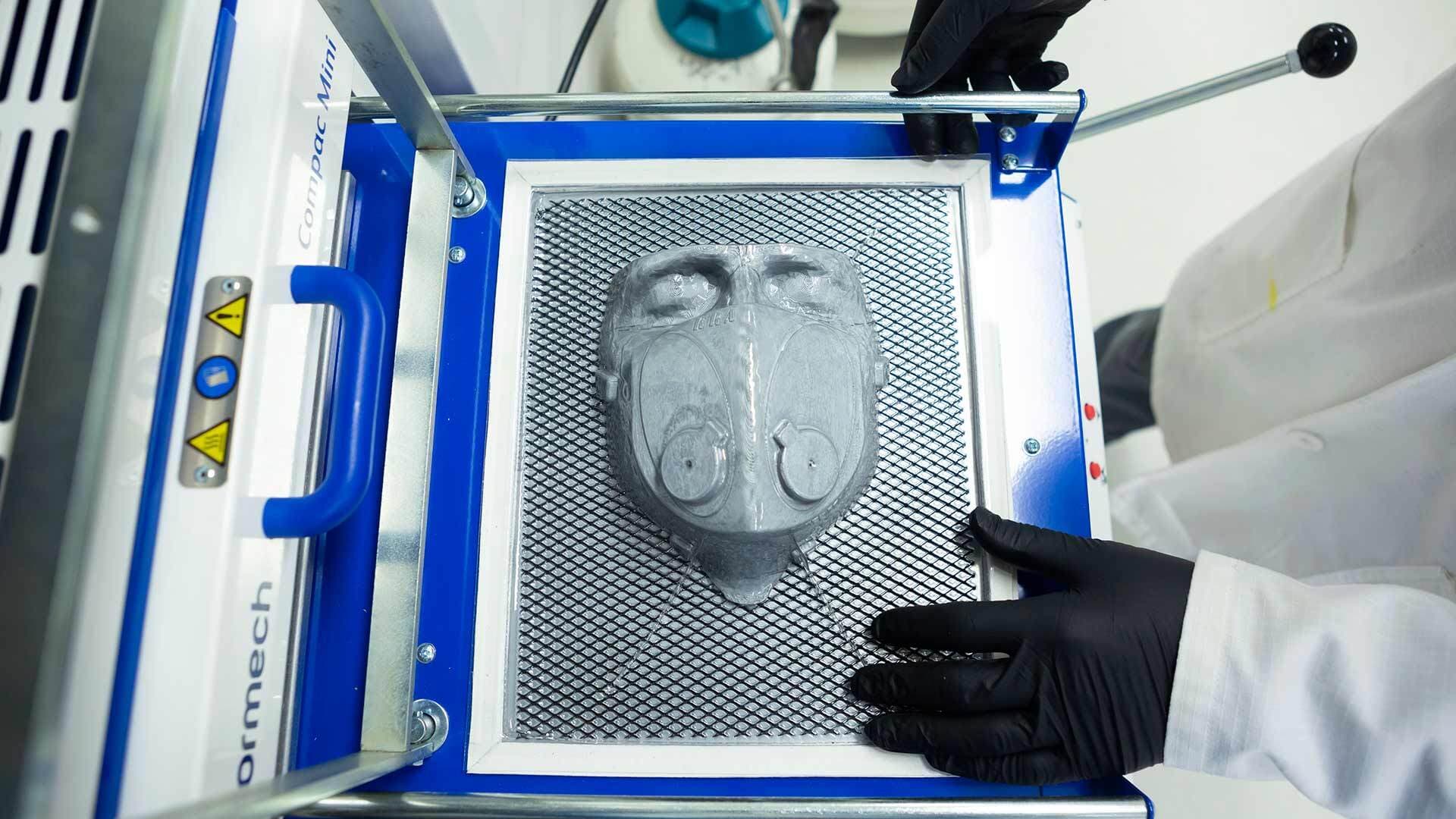Mask being made on 3D printer
