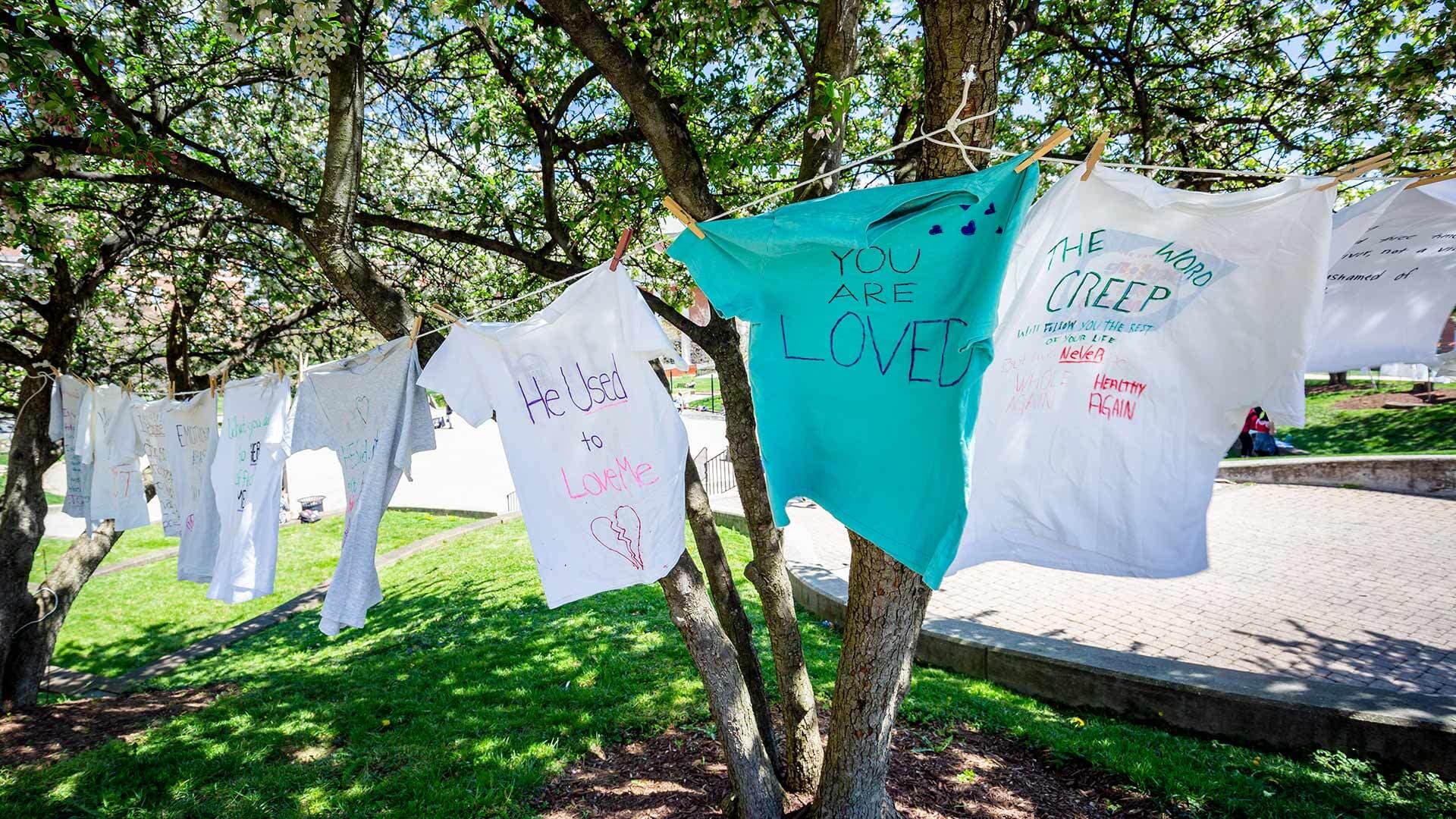 T-shirts from the Clothesline Project