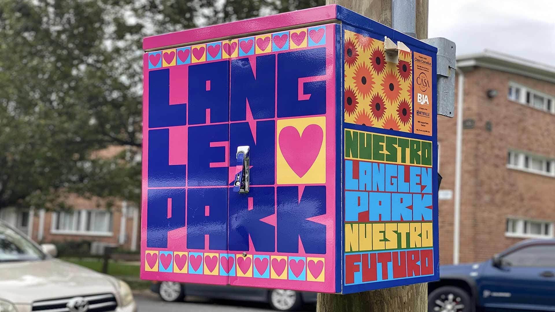 Colorful Langley Park utility box