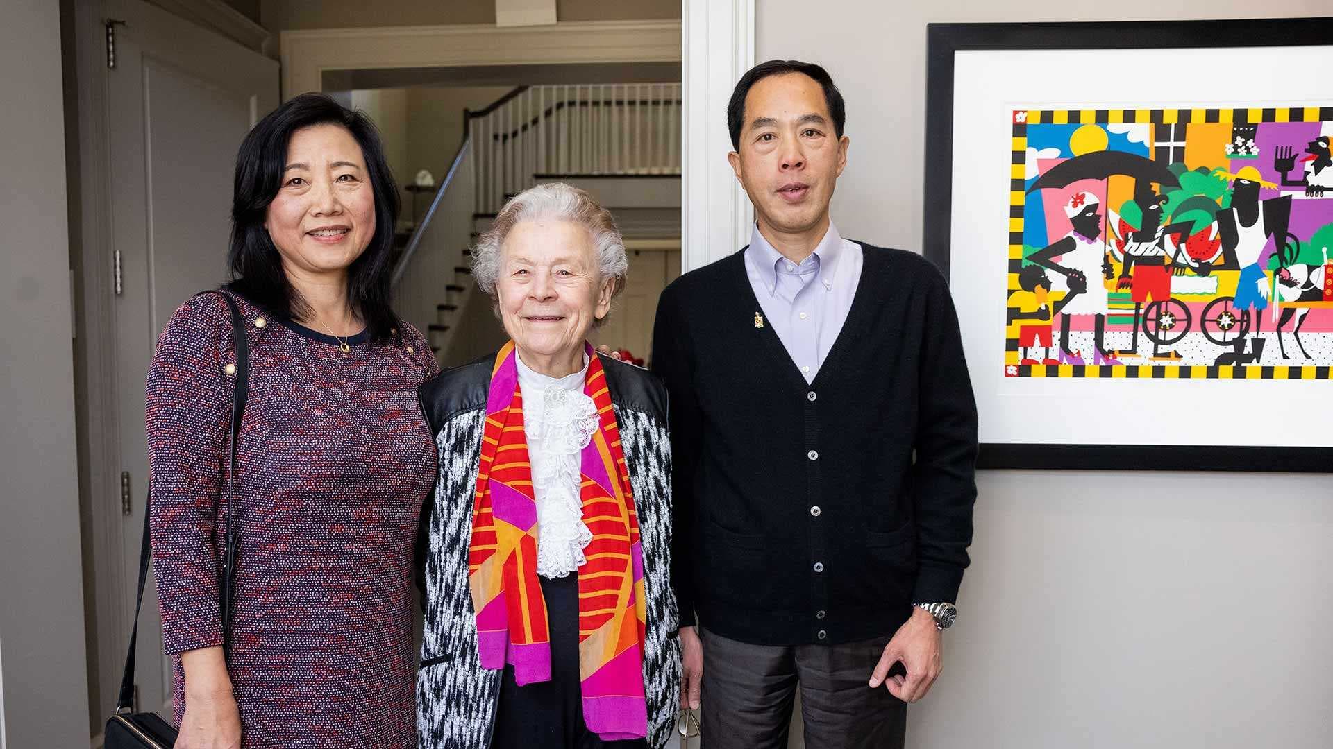 Beibei Li Ph.D. ’98, Elisabeth Gantt and Zairen Sun Ph.D. ’98 pose together