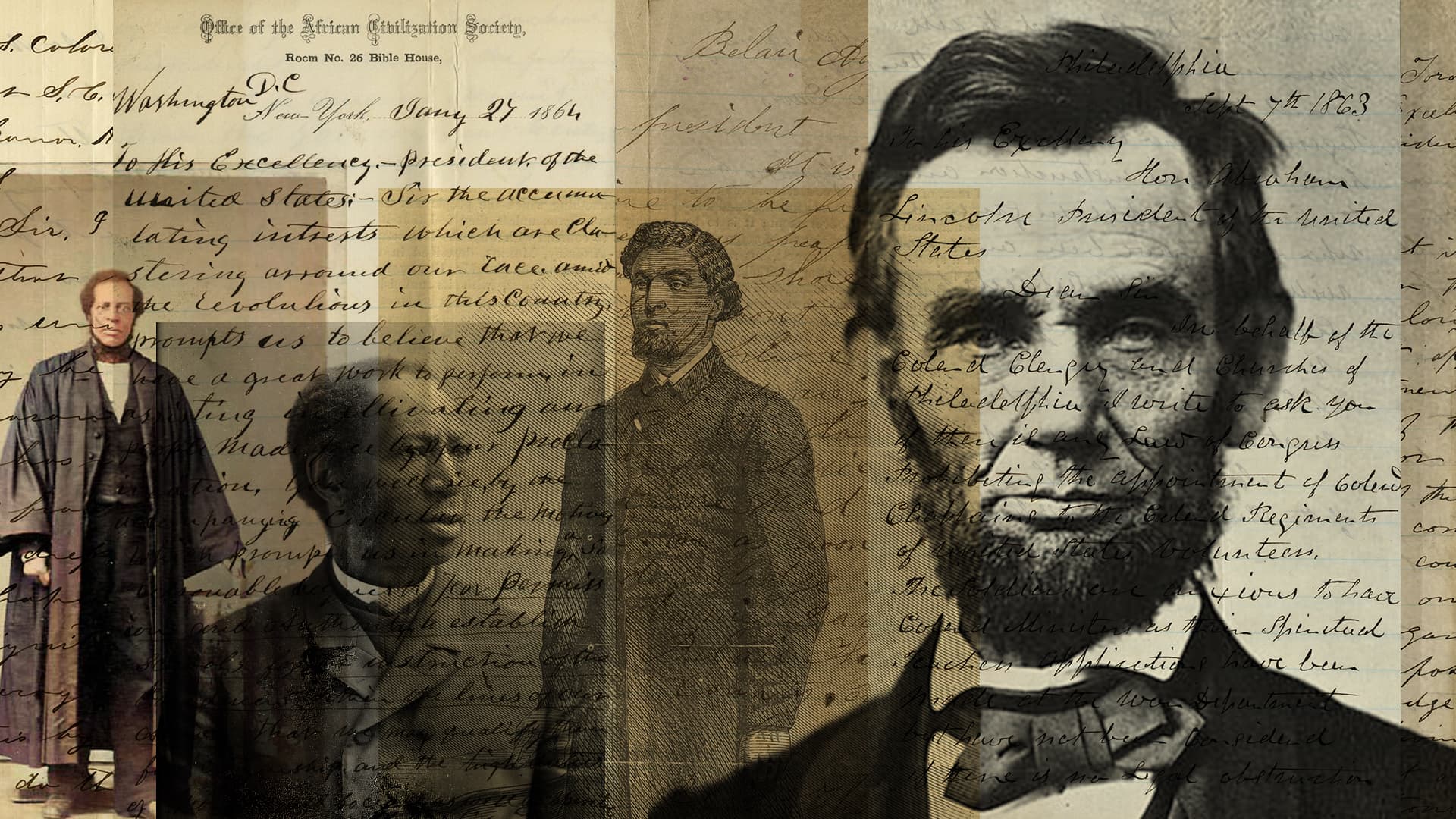 Collage of letters to Lincoln