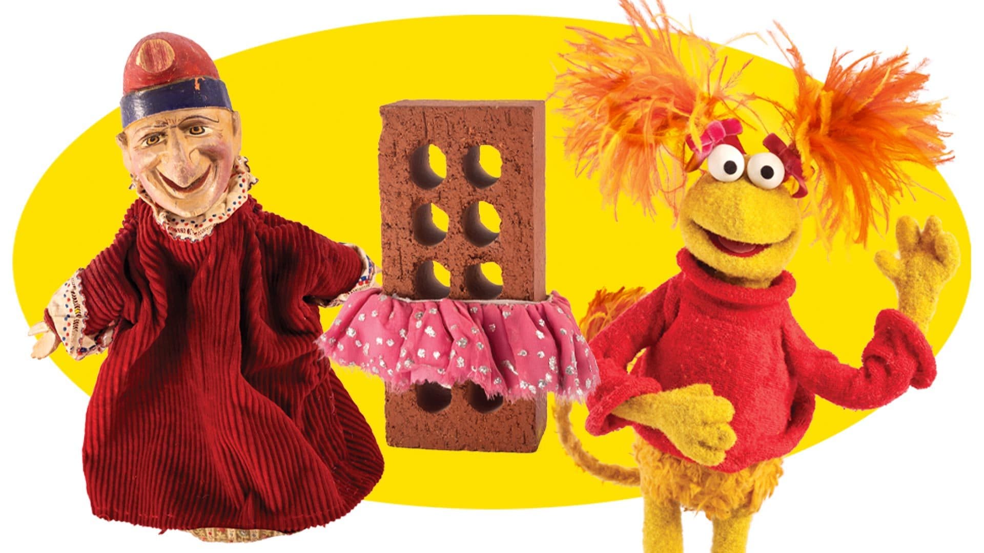 Punch, brick and Fraggle puppets