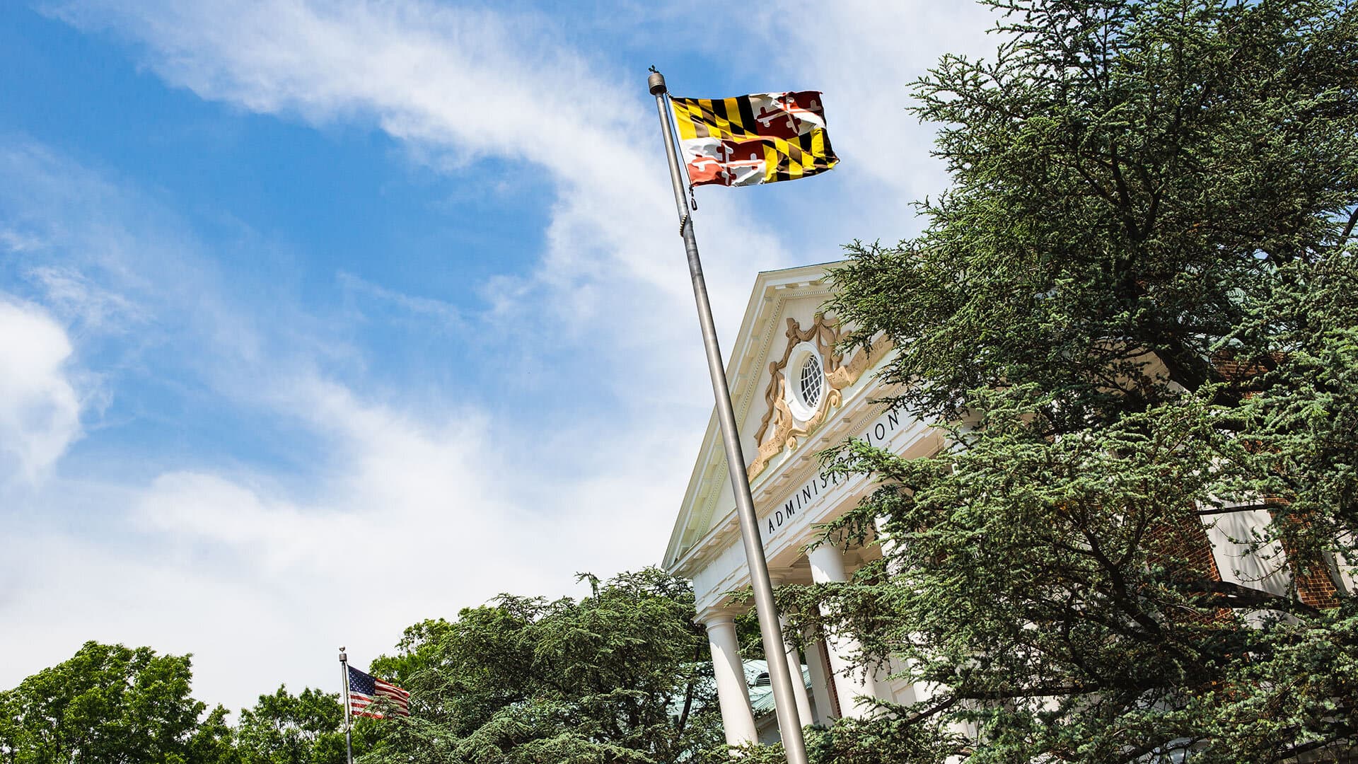Main Administration Building with Maryland flag