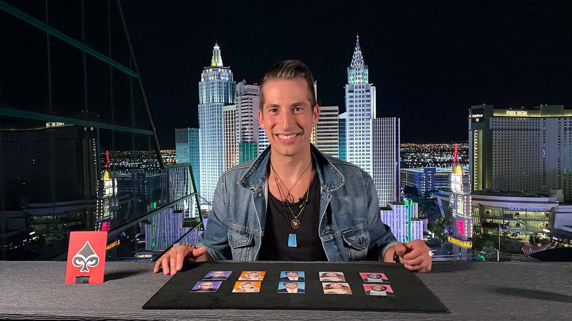 Max Major performs via video call on "America's Got Talent" with Vegas in background