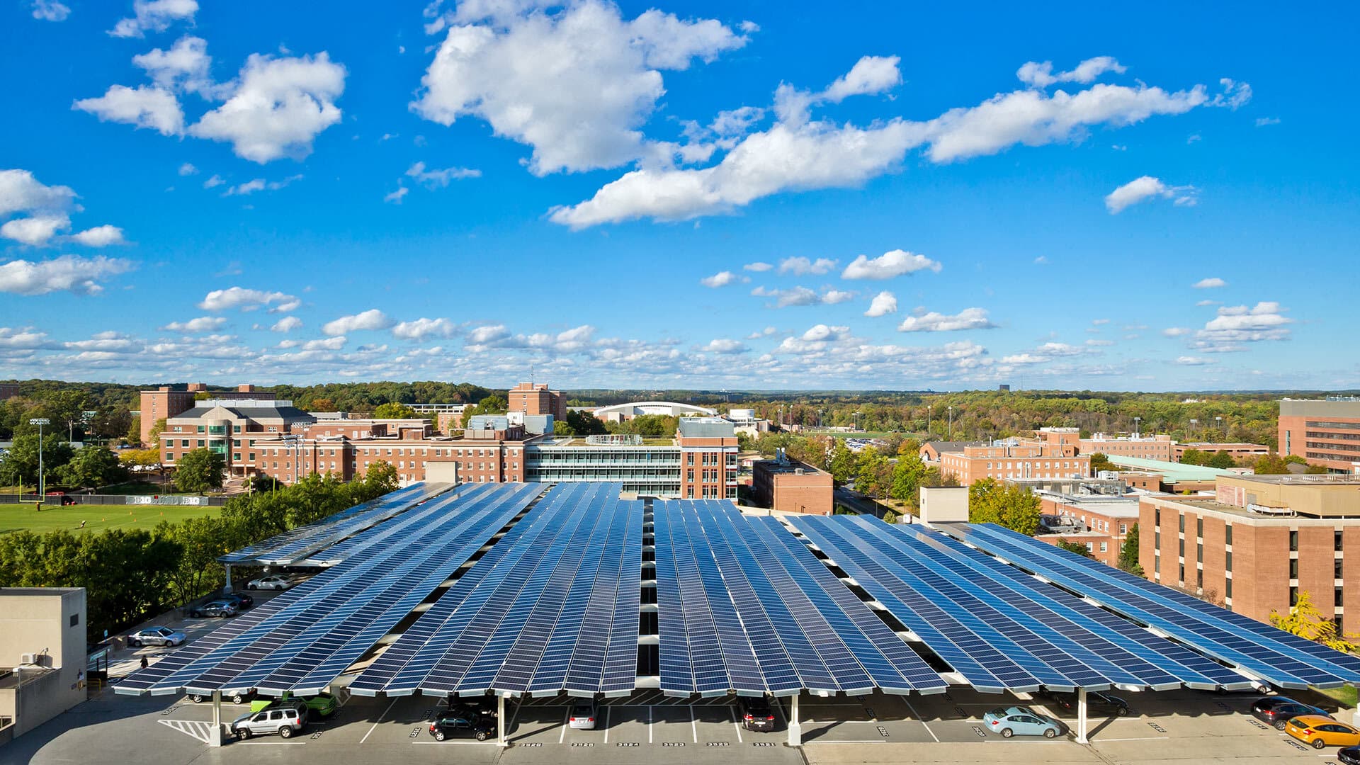 Solar panels on Regents Drive Garage