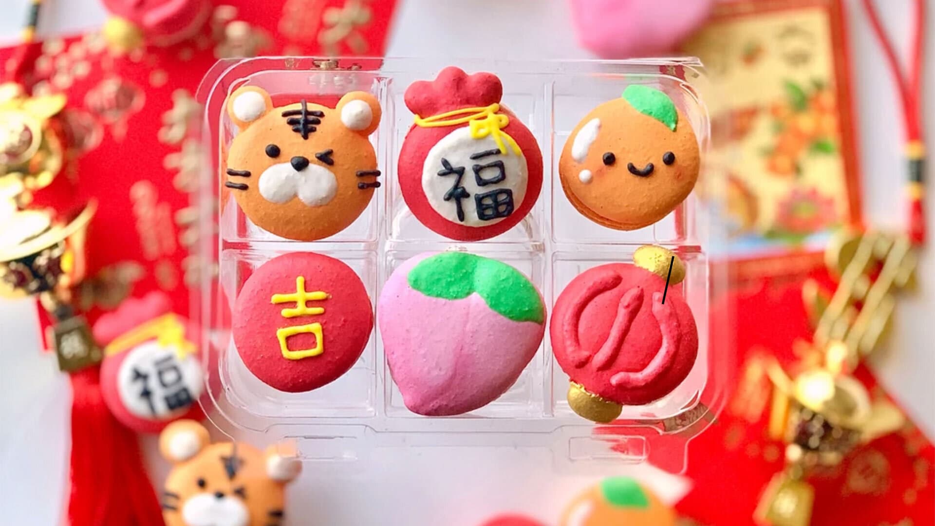 Lunar New Year-themed macarons