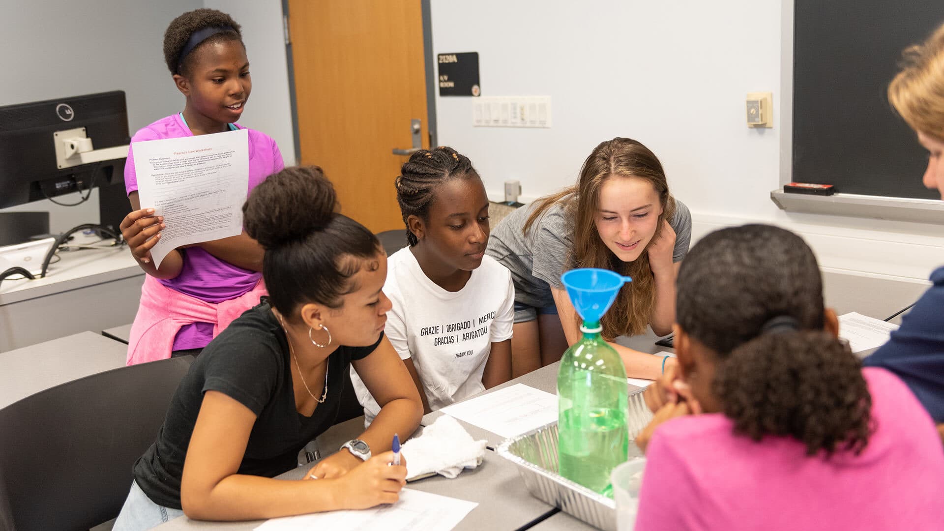 Women work on a project at a UMD engineering camp