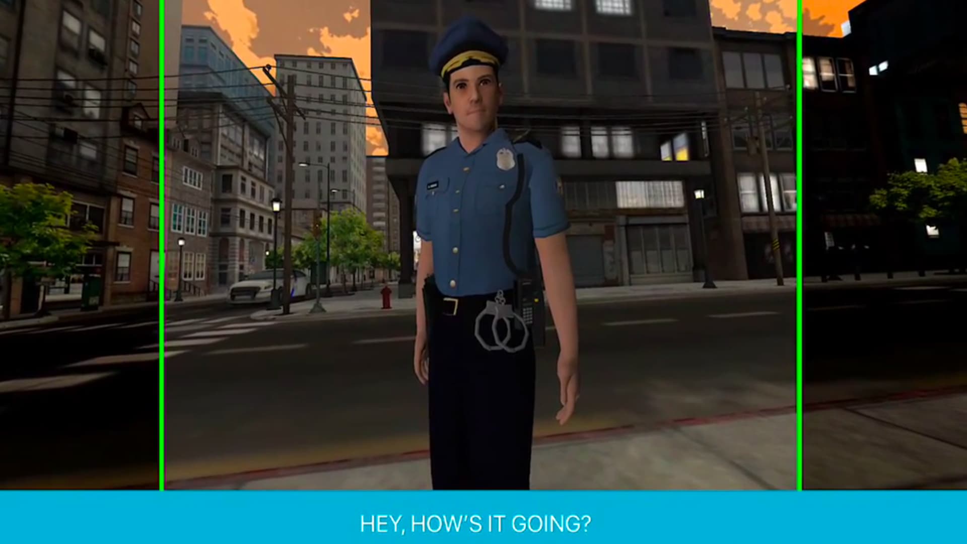 Image of police officer in VR app