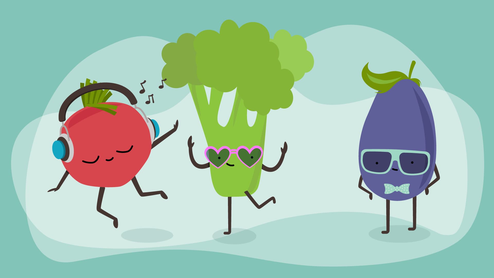 Cool veggies illustration