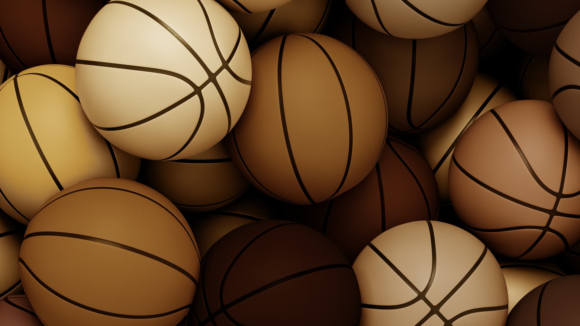 Basketballs in different shades