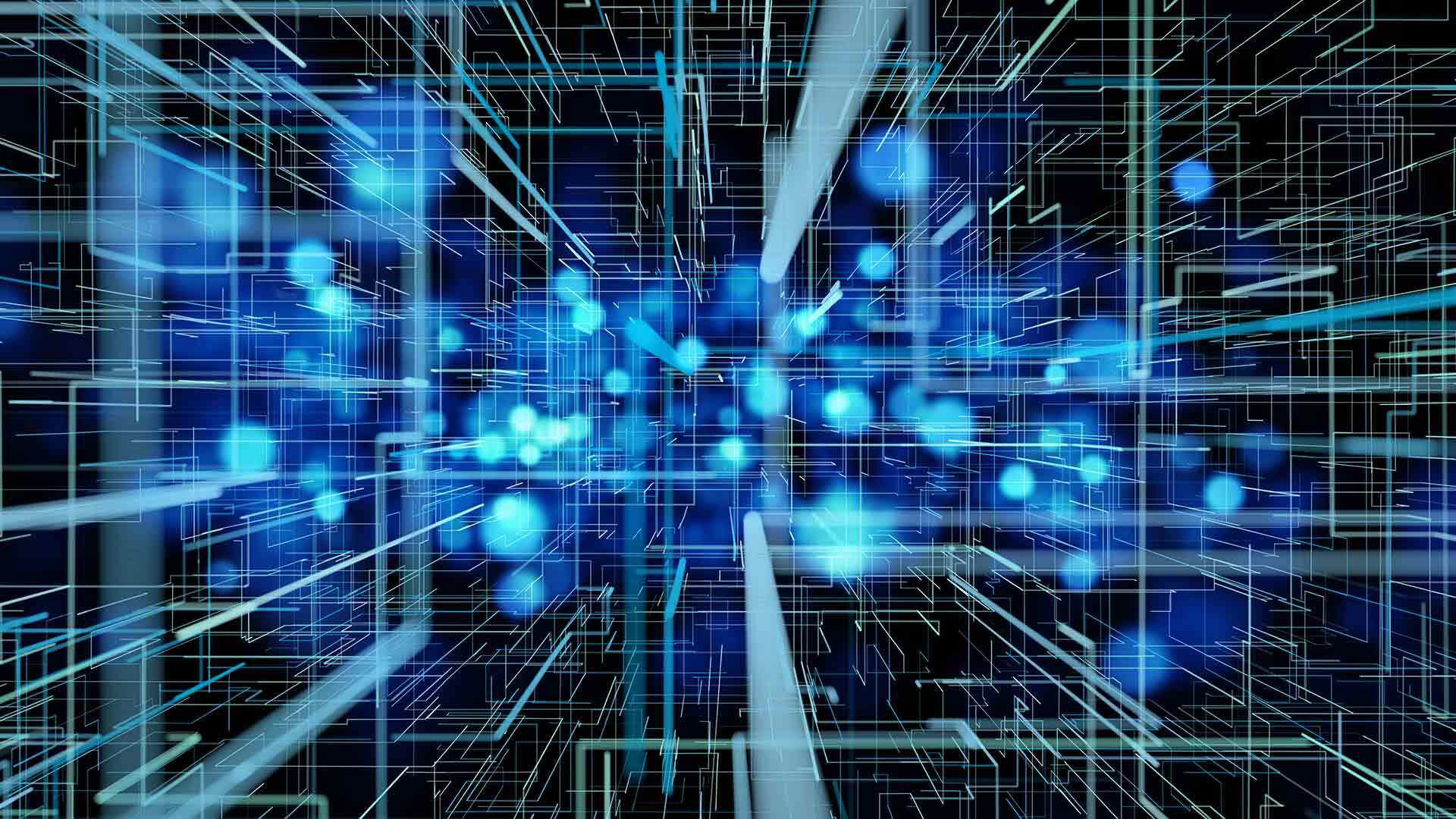 abstract computer illustration showing lines and dots