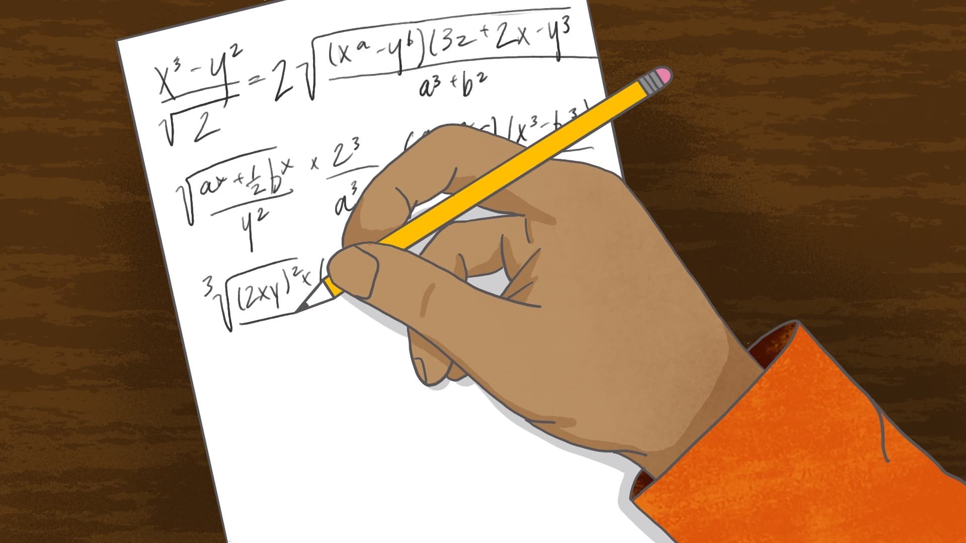 illustration of prisoner doing math problems