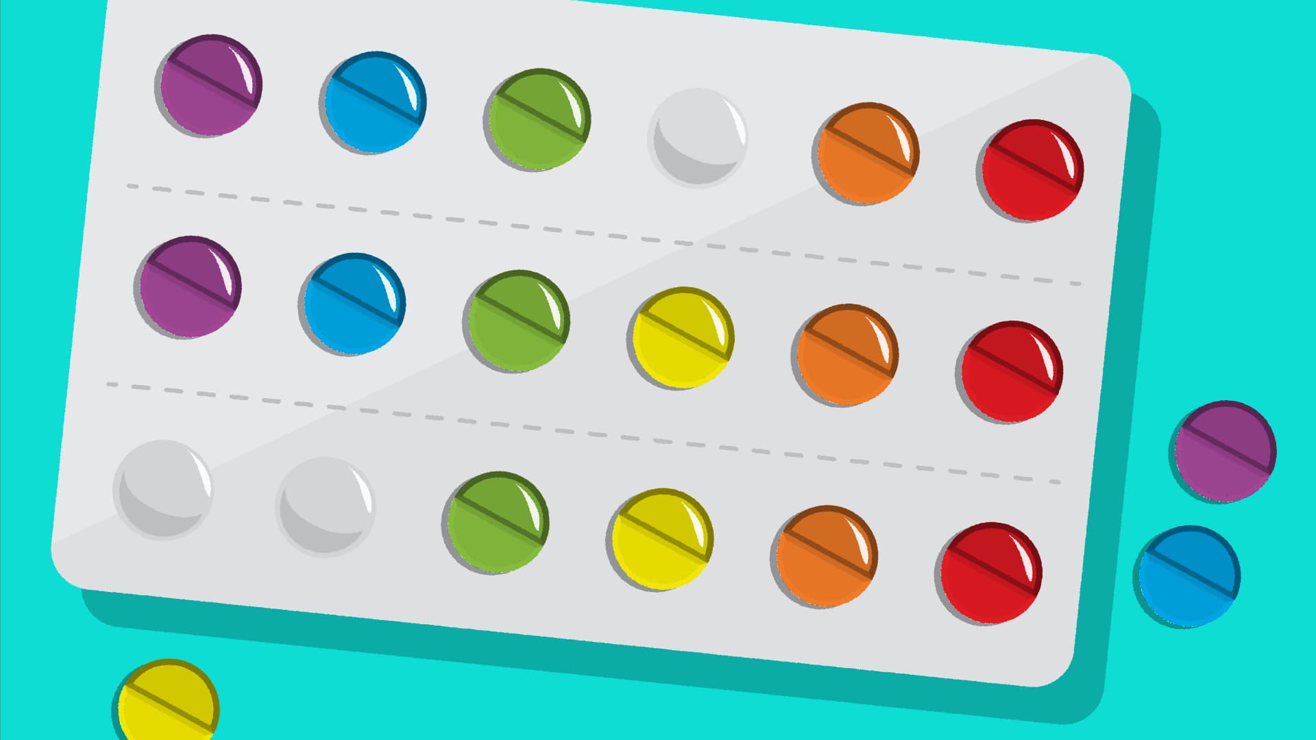 Illustration of rainbow pills
