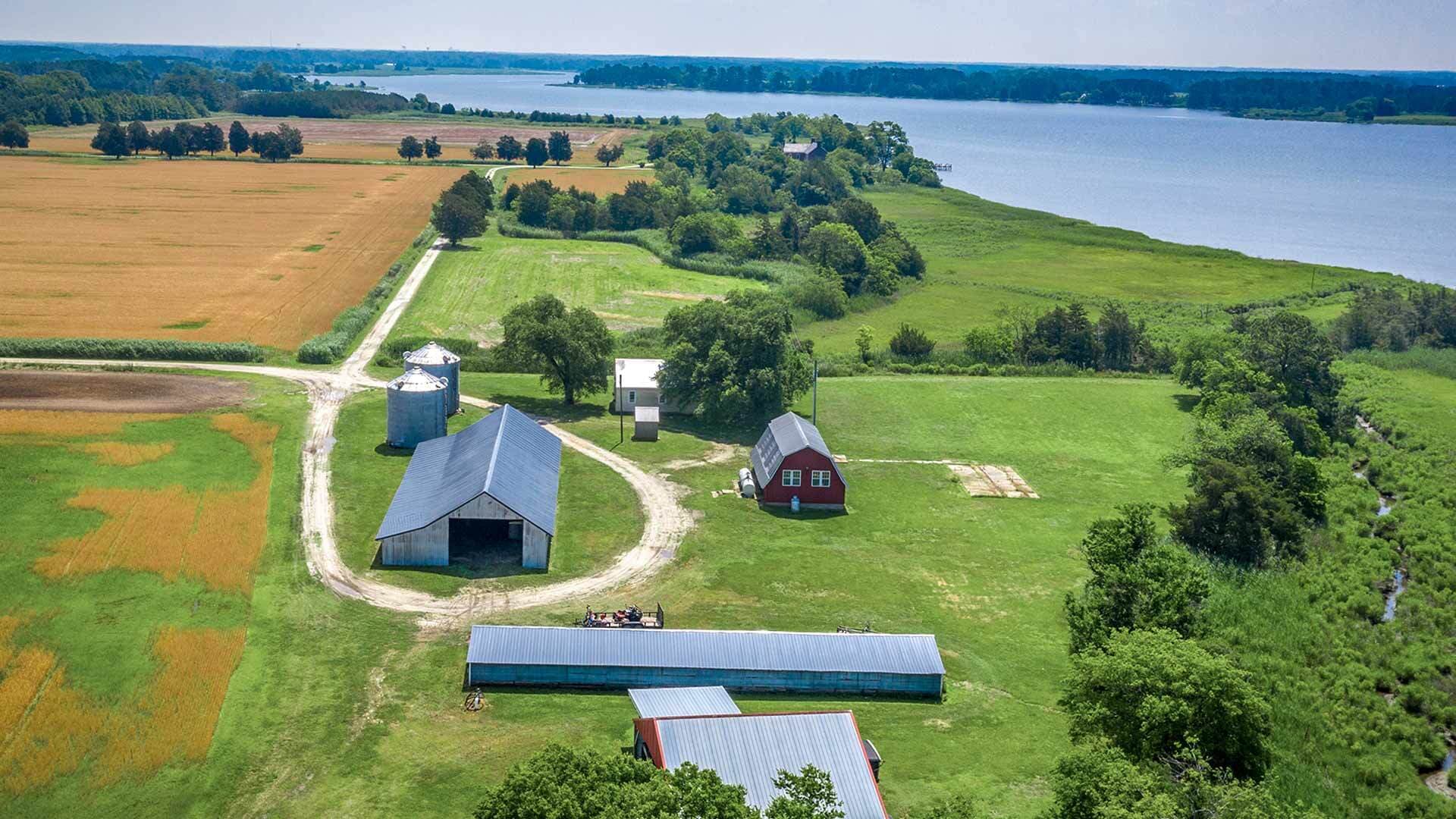 Eastern Shore farm from the air