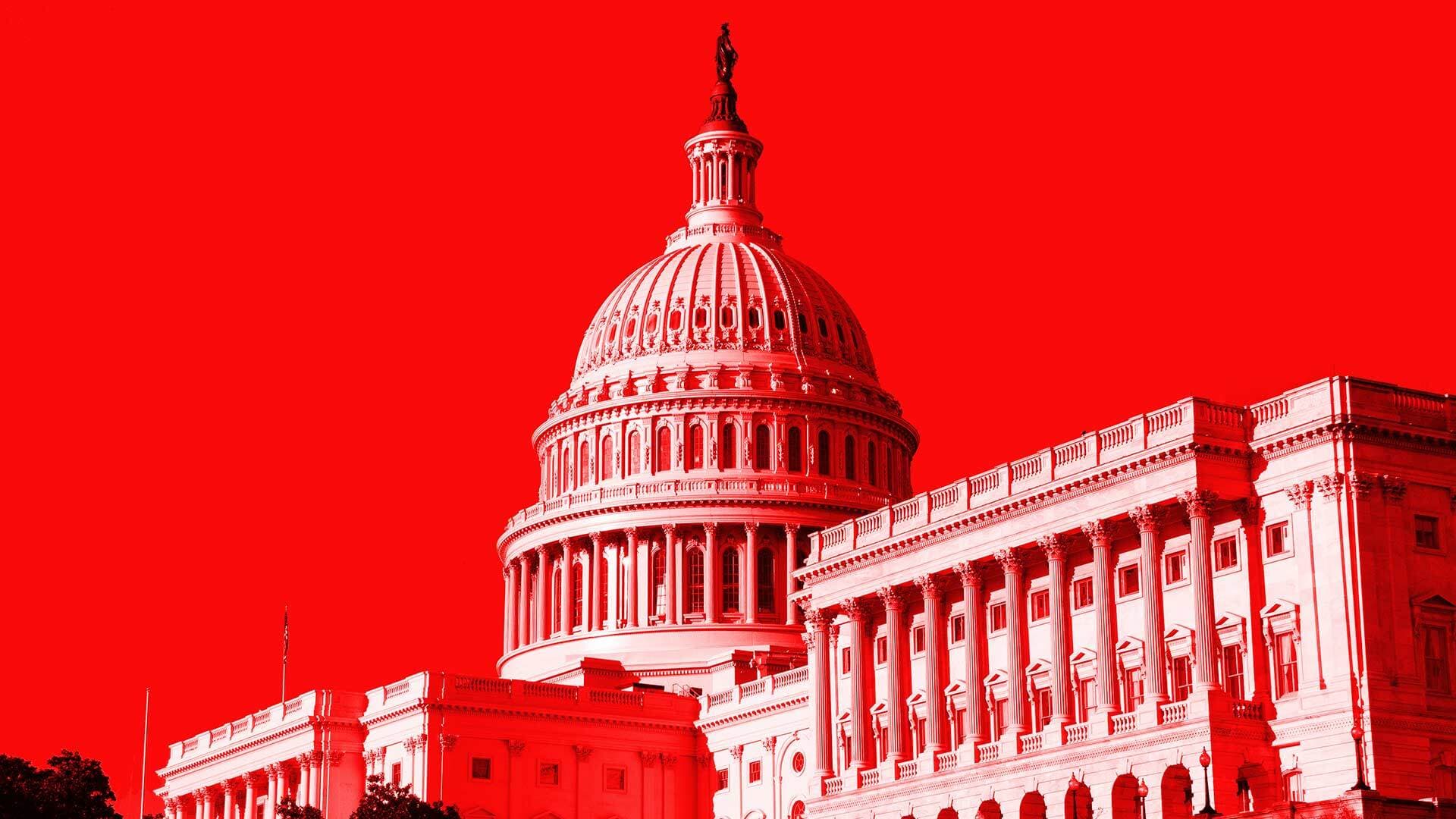 red Capitol Building