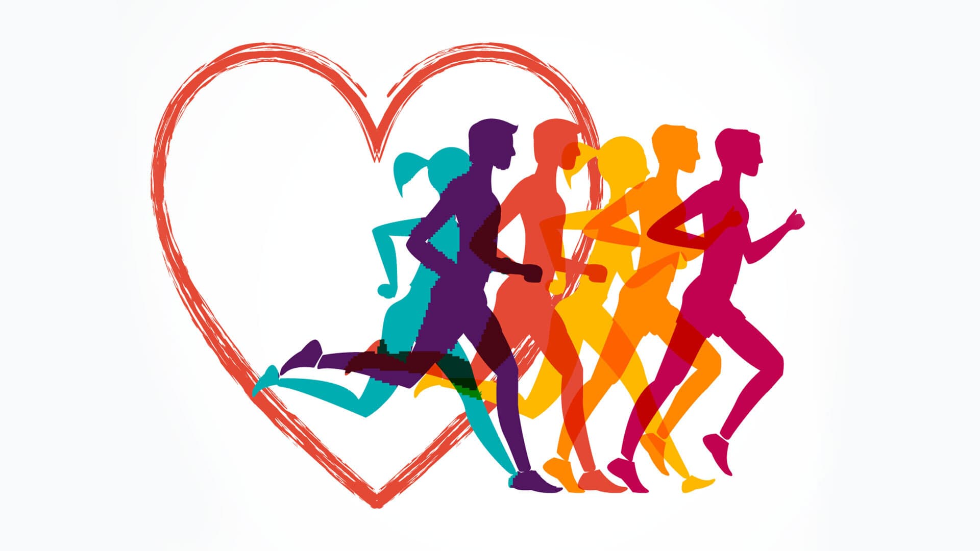 Illustration of runners and a heart
