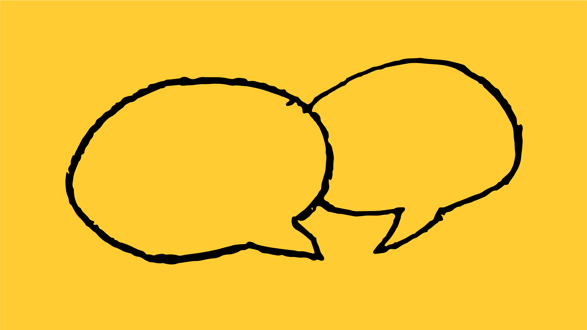illustration of speech bubbles on a yellow background