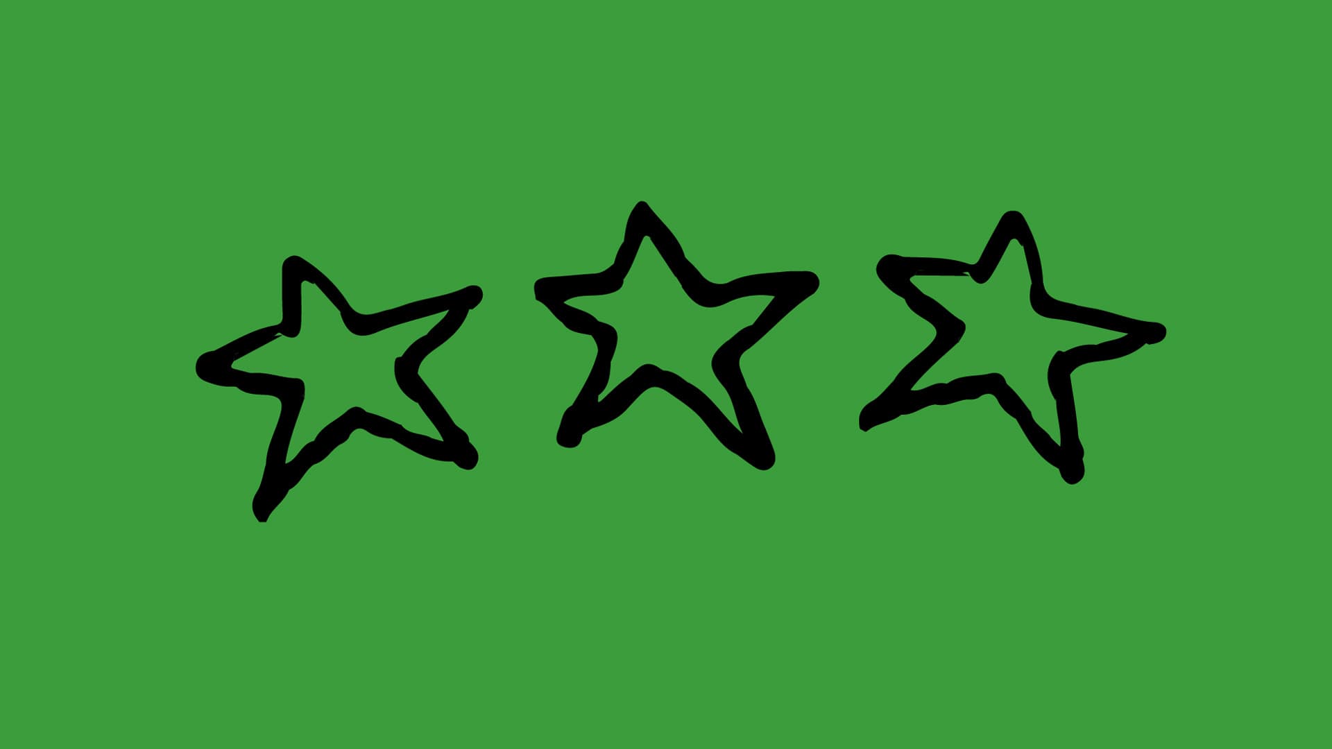 Illustration of three stars on a green background