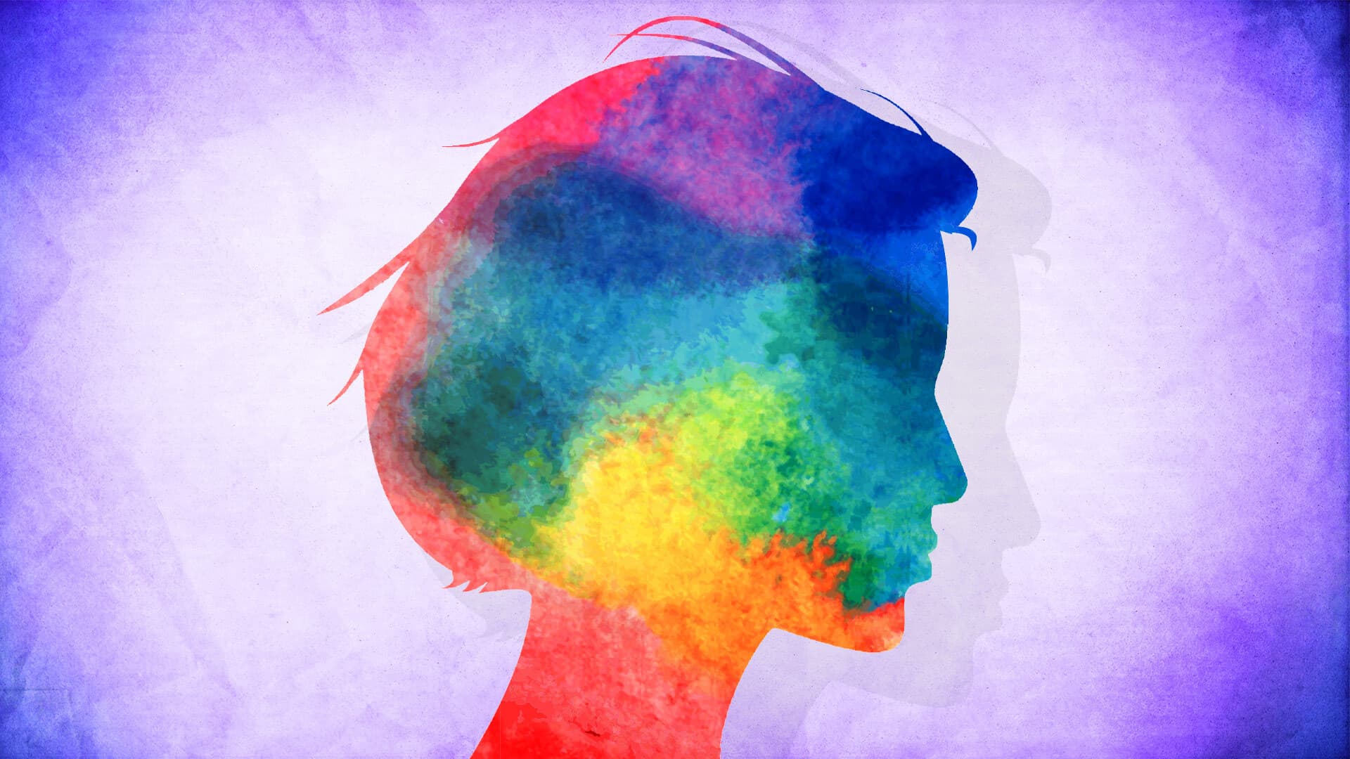 Colorful illustration of woman silhouette