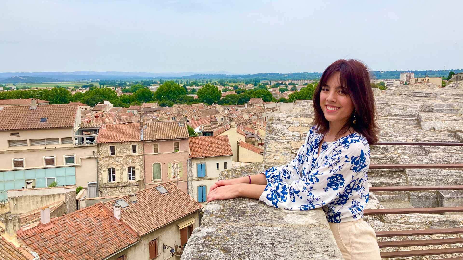 student takes in views of Arles, France