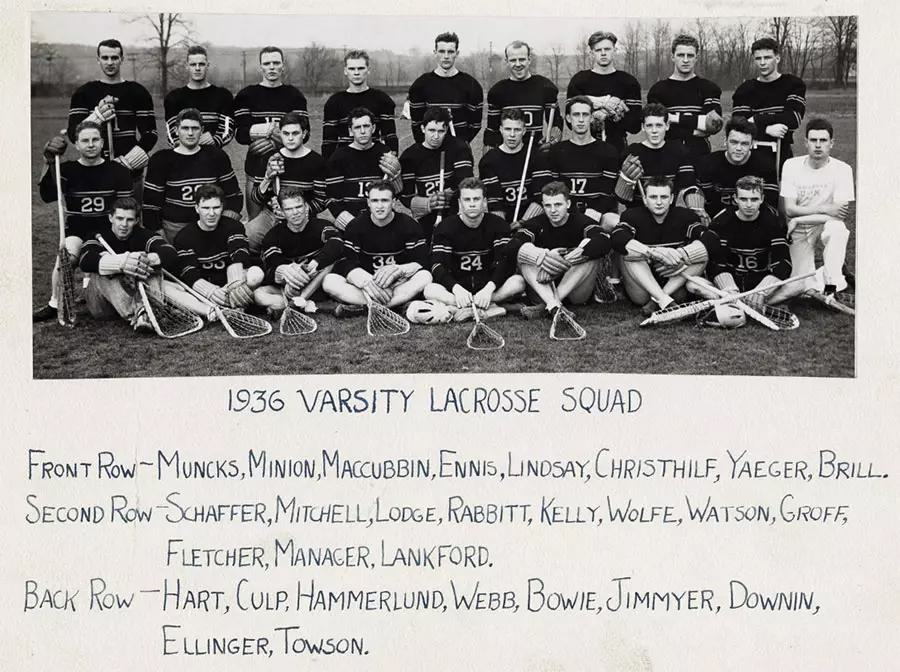 1936 varsity lacrosse team picture