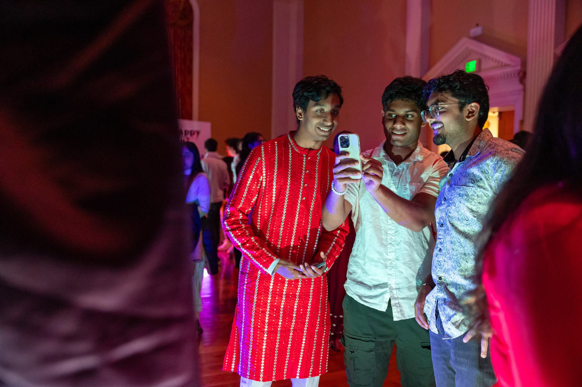 Three students take a photo